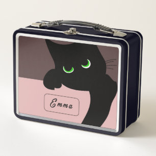 Grappige glurende zwarte kat aangepaste esthetiek