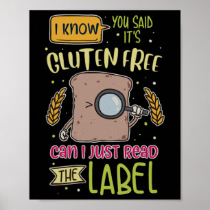Grappige glutenvrije levensstijl coeliakie poster