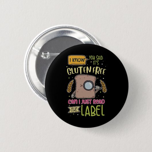 Grappige glutenvrije levensstijl coeliakie ronde button 5,7 cm (Voorkant /achterkant)