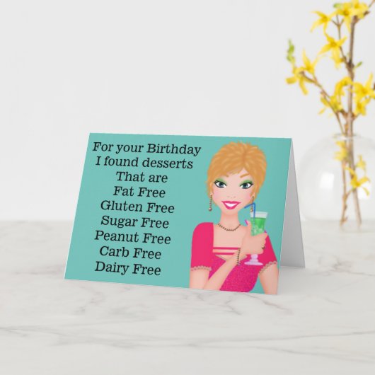 Grappige Glutenvrije Verjaardag Kaart (Gele Bloem)