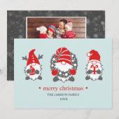 Grappige Gnome | Kerstmis Kerstvakantie  Foto Feestdagenkaart (Voorkant / Achterkant)