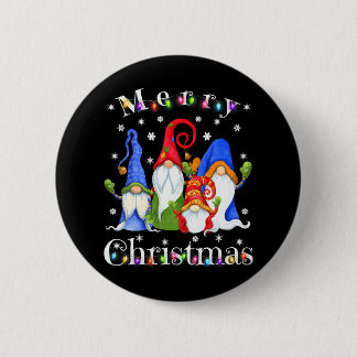 Grappige Gnome Kersttuin Gnome Merry Ronde Button 5,7 Cm