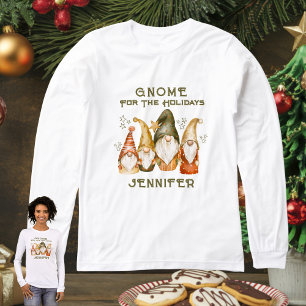 Grappige Gnome Kerstvakantie Met Naam Tri-Blend Shirt