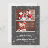 Grappige Gnome | Witte Kerstmis Nieuwjaar 2 Foto Feestdagenkaart (Achterkant)