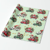 Grappige Gnomen, Trucks en Gold Foil Stars Cadeaupapier (Uitgerold)