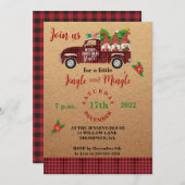 Grappige Gnomes in Rode Truck Kerstfeest Kaart (Voorkant / Achterkant)