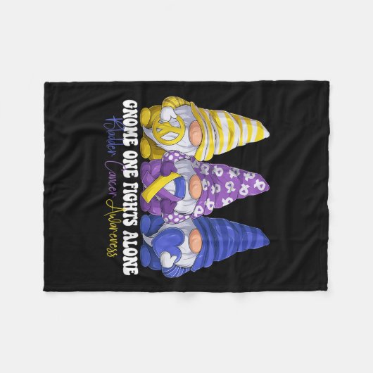 Grappige Gnomies Blaaskanker Awareness Maand Purpl Fleece Deken (Voorkant (Horizontaal))