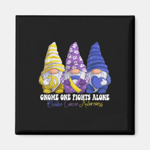 Grappige Gnomies Blaaskanker Awareness Maand Purpl Magneet