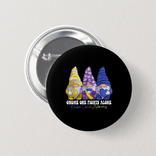 Grappige Gnomies Blaaskanker Awareness Maand Purpl Ronde Button 5,7 Cm (Voorkant /achterkant)