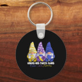 Grappige Gnomies Blaaskanker Awareness Maand Purpl Sleutelhanger (Voorkant)
