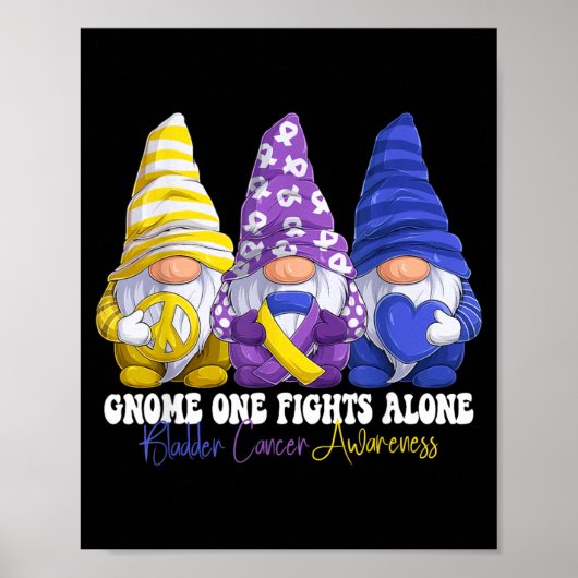 Grappige Gnomies Blaaskanker Bewustzijnsmaand Poster (Voorkant)