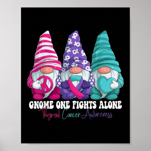 Grappige Gnomies Schildklierkanker Bewustzijn Maan Poster (Voorkant)