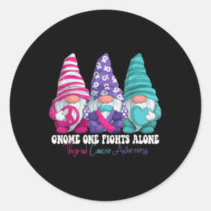 Grappige Gnomies Schildklierkanker Bewustzijn Maan Ronde Sticker
