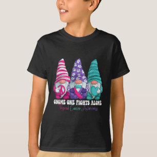 Grappige Gnomies Schildklierkanker Bewustzijn Maan T-shirt