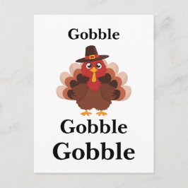 Grappige Gobble Thanksgiving Schattige Minimalisti Feestdagenkaart
