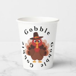 Grappige Gobble Thanksgiving Schattige Minimalisti Papieren Bekers