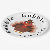 Grappige Gobble Thanksgiving Schattige Minimalisti Papieren Bordje (Gekanteld)