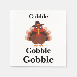 Grappige Gobble Thanksgiving Schattige Minimalisti Servet