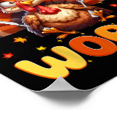 Grappige Gobble Til You Wobble Thanksgiving Kalkoe Poster (Hoek)