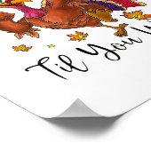 Grappige Gobble Tot Je Wobbly Tee Turkey Day Bedan Poster (Hoek)
