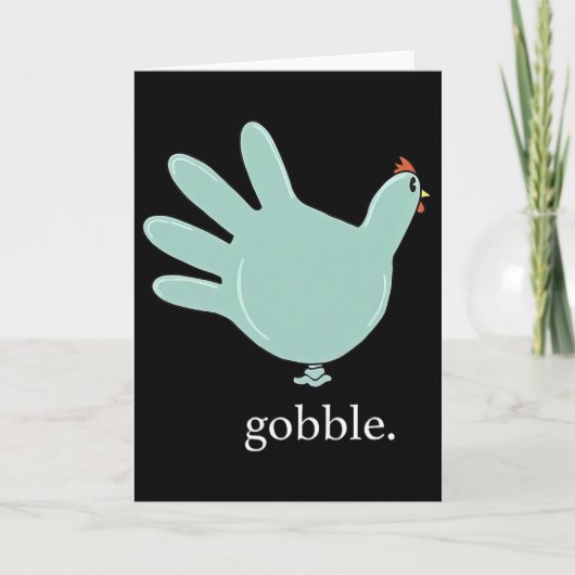 Grappige Gobble Turkey Handschoen Medische Nures T Kaart (Voorkant)
