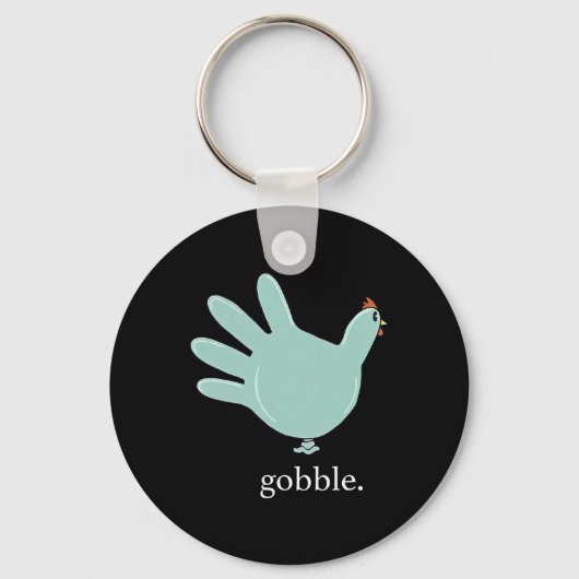 Grappige Gobble Turkey Handschoen Medische Verplee Sleutelhanger (Voorkant)