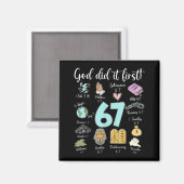 Grappige God deed het eerst 67 Meme Jezus Christen Magneet (Voorkant / Achterkant)