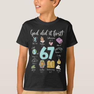 Grappige God deed het eerst 67 Meme Jezus Christen T-shirt