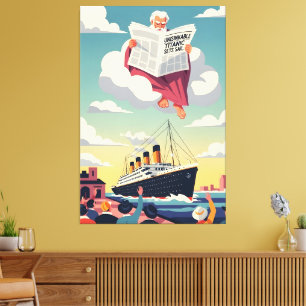 Grappige God thema's Canvas Afdruk