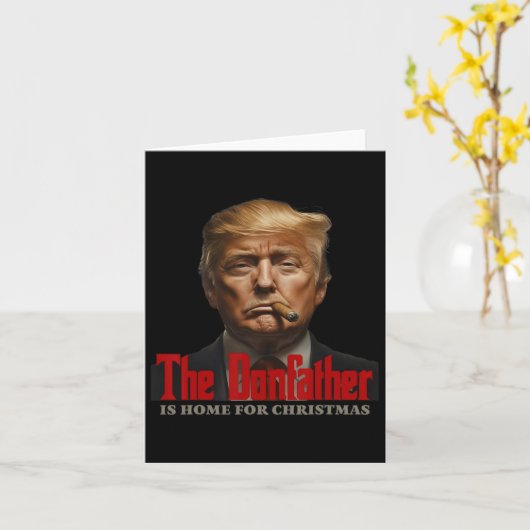 Grappige Godfather is thuis voor kerst Kaart (Gele Bloem)