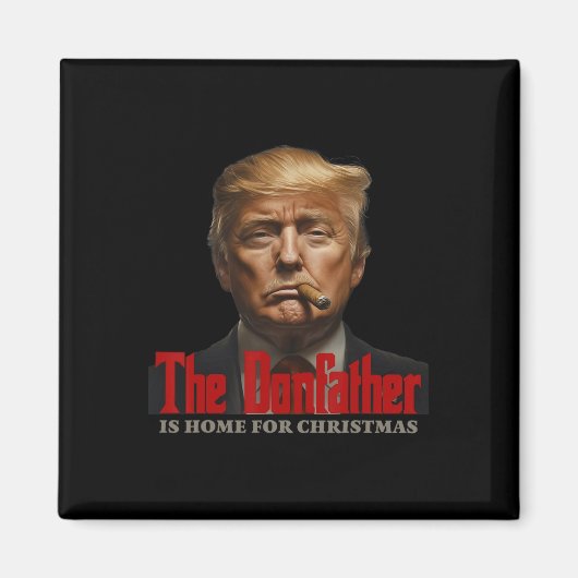 Grappige Godfather is thuis voor kerst Magneet (Voorkant)