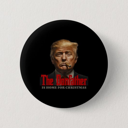 Grappige Godfather is thuis voor kerst Ronde Button 5,7 Cm (Voorkant)
