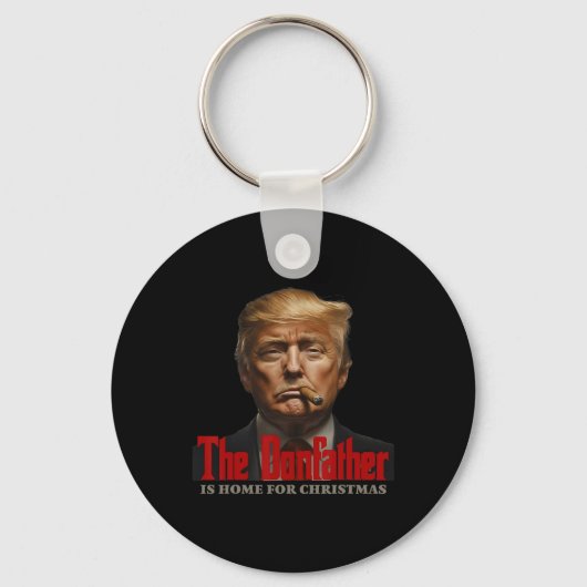 Grappige Godfather Is Thuis Voor Kerstmis De Donfa Sleutelhanger (Voorkant)