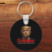 Grappige Godfather Is Thuis Voor Kerstmis De Donfa Sleutelhanger (Voorkant)