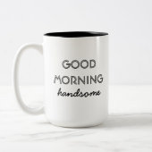 Grappige goede morgen tweekleurige koffiemok (Links)