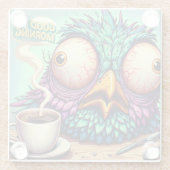 Grappige goedemorgen vogel glazen onderzetter (Achterkant)