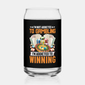 Grappige gokverslaafde Casino word art Blikvorm Glas (Voorkant)