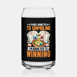 Grappige gokverslaafde Casino word art Blikvorm Glas