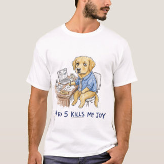 Grappige Golden Retriever 9 tot 5 Doet Mijn Vreugd T-shirt