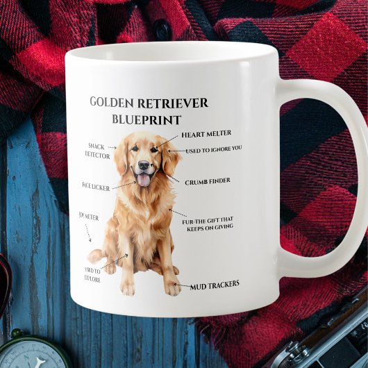 Grappige Golden Retriever blauwdruk Koffiemok