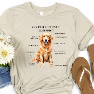 Grappige Golden Retriever blauwdruk T-shirt