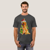 Grappige Golden Retriever Christmasree Hondenliefh T-shirt (Voorkant volledig)