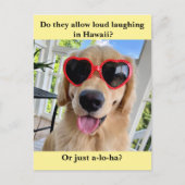 Grappige Golden Retriever Hawaii Joke Meme Briefkaart (Voorkant)