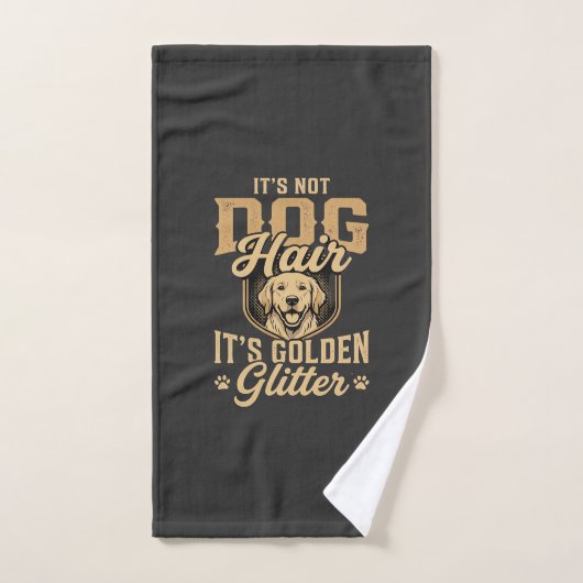 Grappige Golden Retriever Hond Haar Glitter Handdoek (Handdoek)