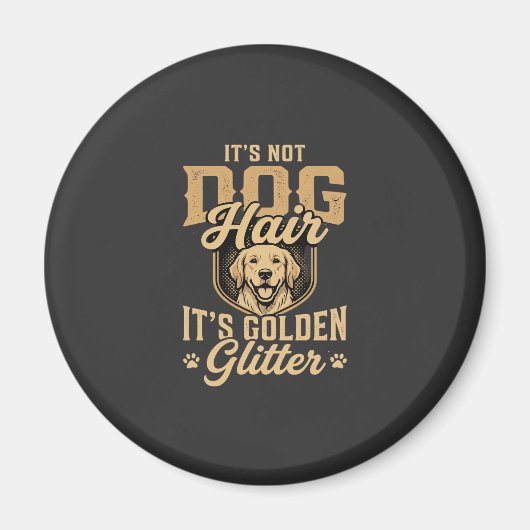 Grappige Golden Retriever Hond Haar Glitter Magneet (Voorkant)