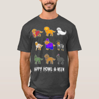 Grappige Golden Retriever Hond Halloween Happy (2) T-shirt
