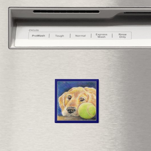 Grappige Golden Retriever hond met tennisbal Magneet (Insitu (Vaatwasser))