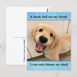 Grappige Golden Retriever Hondenboek Plank Joke Me Briefkaart