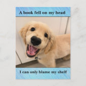 Grappige Golden Retriever Hondenboek Plank Joke Me Briefkaart (Voorkant)