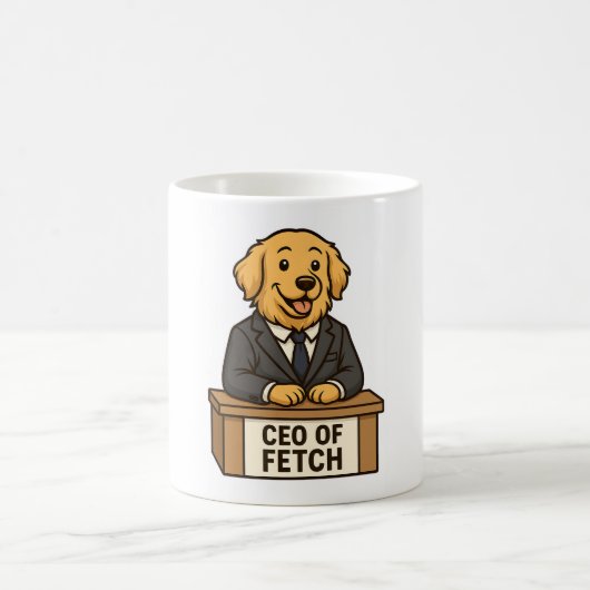 Grappige Golden Retriever in een Suit Dog Design Koffiemok (Center)